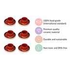 Chic Minimalist Tea Cup And Saucer Set Of 6 Maroon 100ml Nestasia