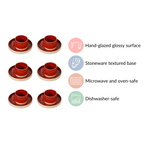 Chic Minimalist Tea Cup And Saucer Set Of 6 Maroon 100ml Nestasia