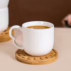 Modern Art Deco Ceramic Cup Set Of 6 With Coasters 200ml Nestasia