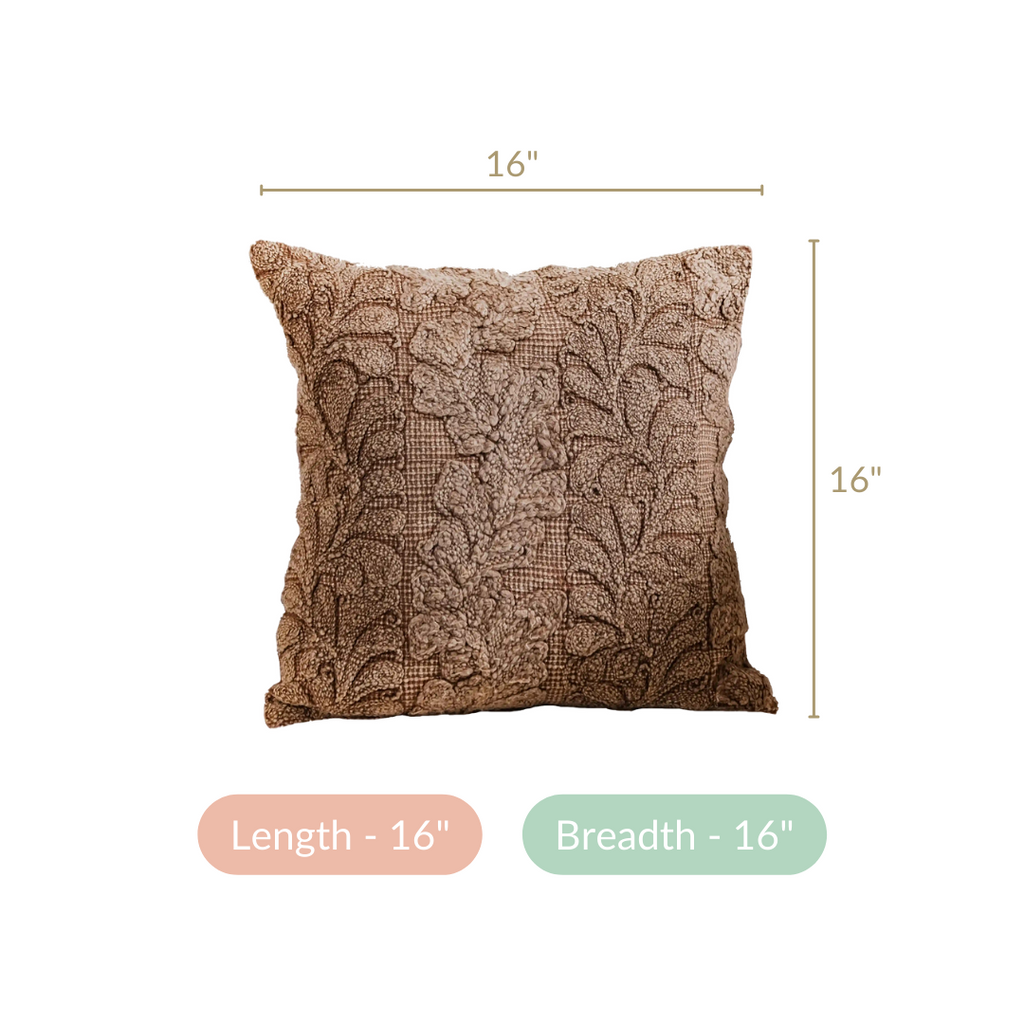 Handcrafted Soft Woven Cushion Cover Brown 16x16 Inch Nestasia
