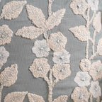 Embroidery Linen Cushion Cover Grey 16x16 Inch Nestasia