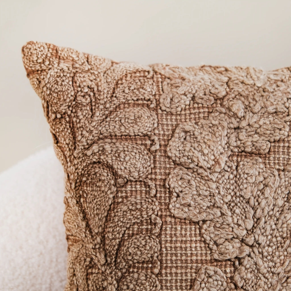 Handcrafted Soft Woven Cushion Cover Brown 16x16 Inch Nestasia