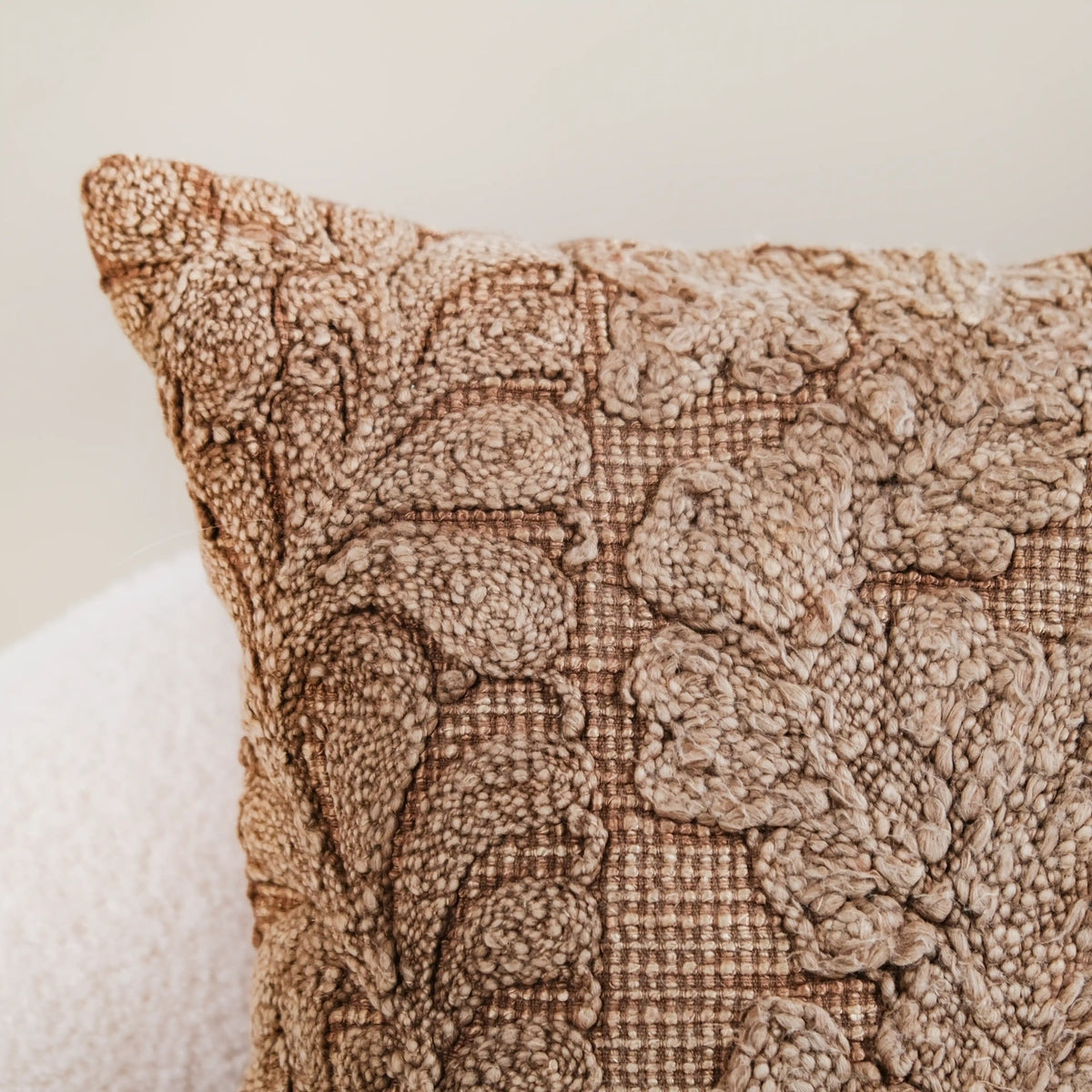 Handcrafted Soft Woven Cushion Cover Brown 16x16 Inch Nestasia