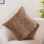 Handcrafted Soft Woven Cushion Cover Brown 16x16 Inch Nestasia
