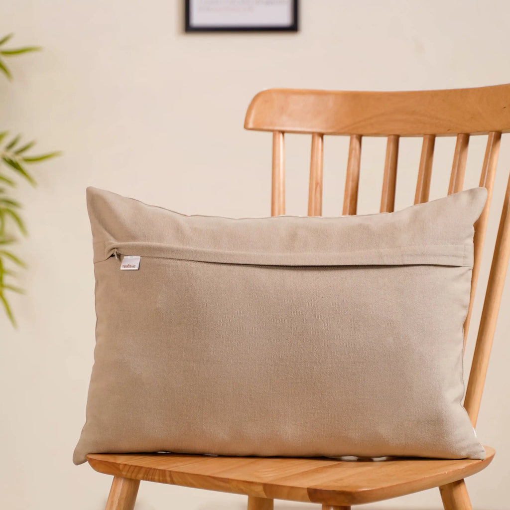 Artisanal Embroidered Couch Cushion Cover 20x14 Inch Nestasia