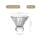 Cut Glass Ball Cocktail Glass Set Of 6 180ml Nestasia