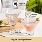 Cut Glass Ball Cocktail Glass Set Of 6 180ml Nestasia