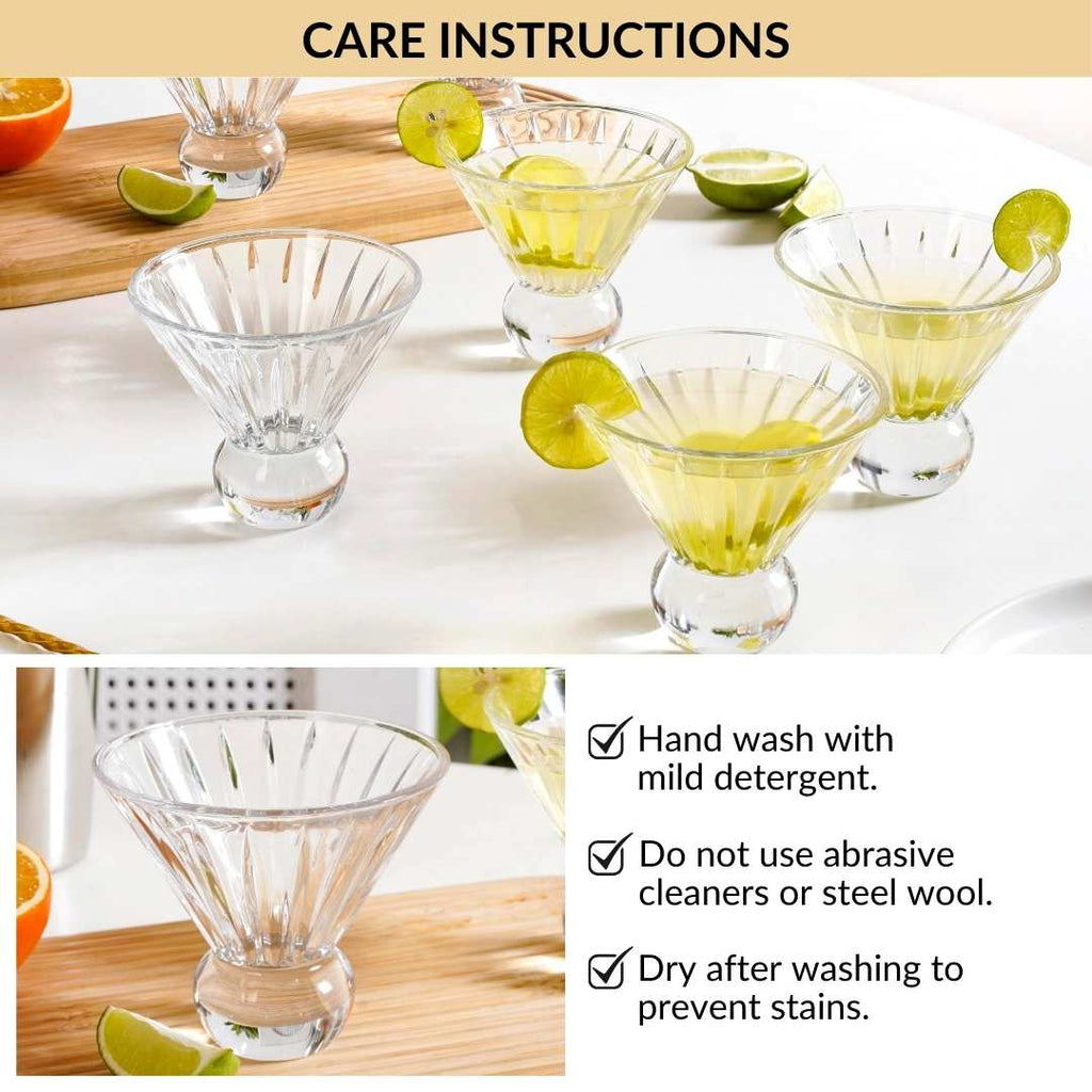 Cut Glass Ball Cocktail Glass Set Of 6 180ml Nestasia