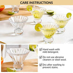 Cut Glass Ball Cocktail Glass Set Of 6 180ml Nestasia