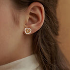 Cute Teddy Heart Studs Nestasia