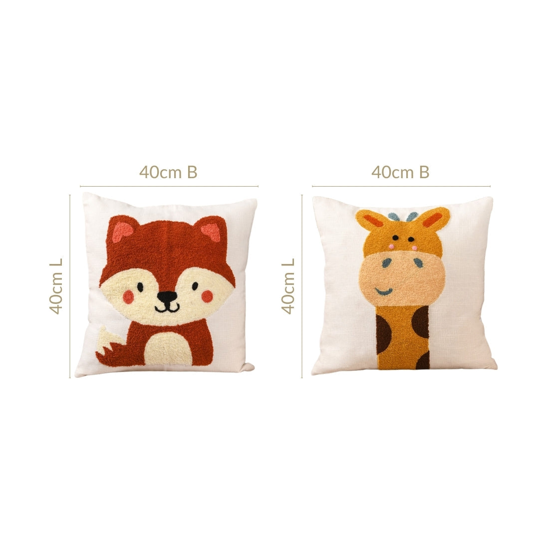 Savanna Stories Embroidered Cushion Cover Set Of 2 40x40cm Nestasia
