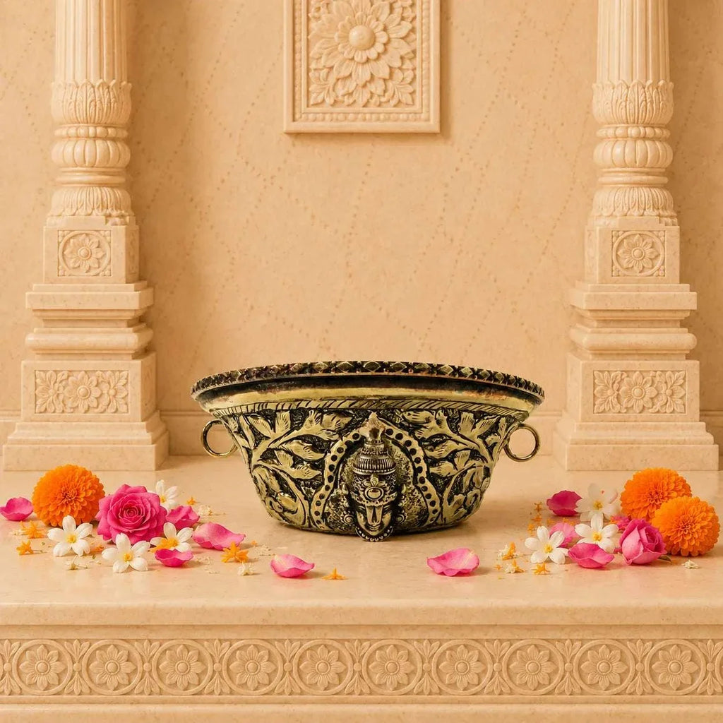 Brass Ashtalakshmi & Balaji Lakshmi Decorative Bowl Vedansh Craft