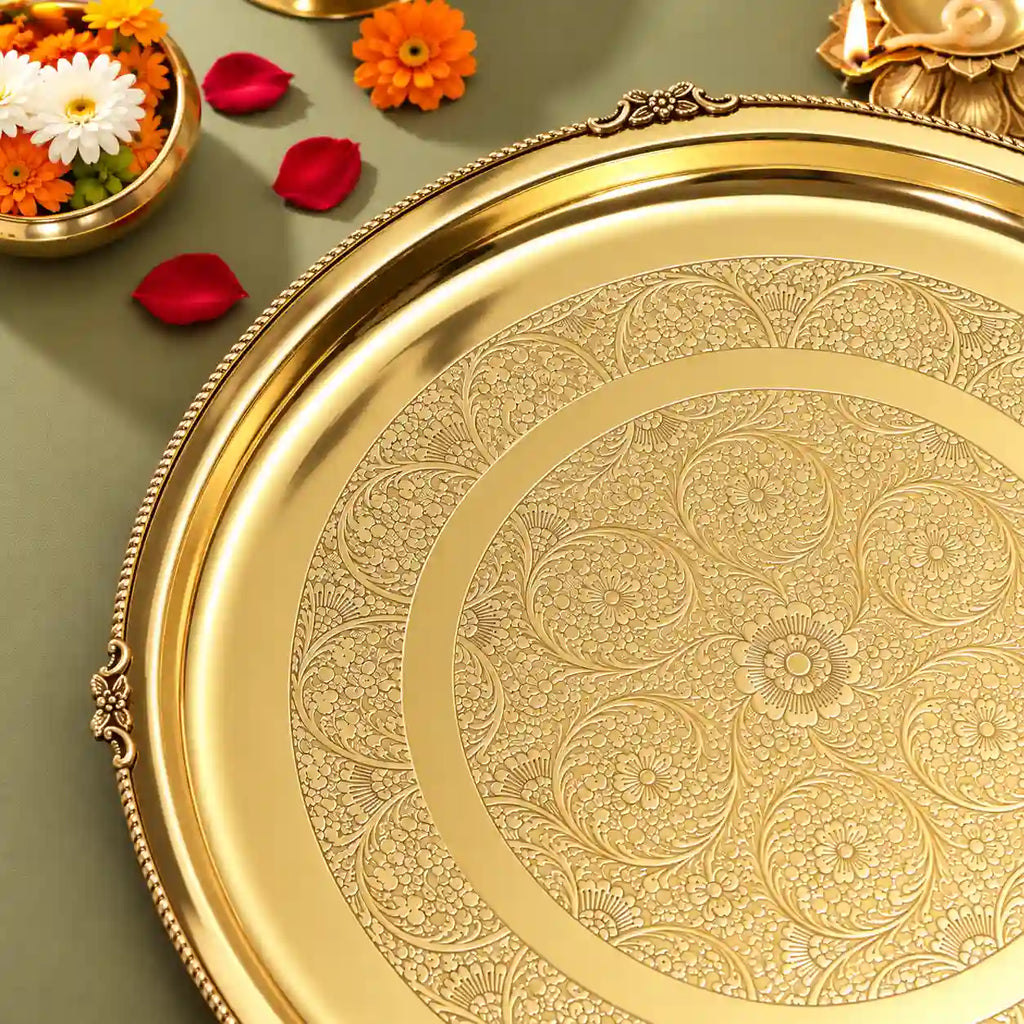 Brass Traditional Pooja Thal Vedansh Craft