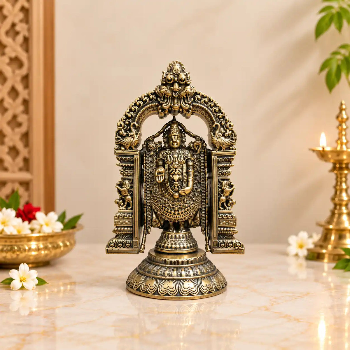 Brass Tirupati Balaji/Venkateshwar lightweight Idol Vedansh Craft