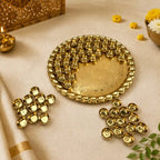 Brass Chappan Bhog Thali With 56 Prasad Bowls Set (23 Inch) Vedansh Craft