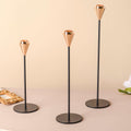 Golden Tip Candle Stand Set Of 3 Nestasia