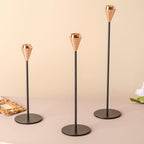 Golden Tip Candle Stand Set Of 3 Nestasia