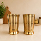 Brass Hand Carved Glass Pair Vedansh Craft