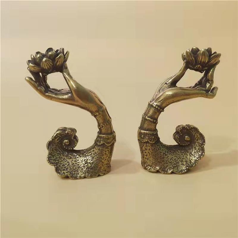 Antique Buddha Hand Incense Stick Incense Stove Brass Artifact Tabletop Decoration kafalo