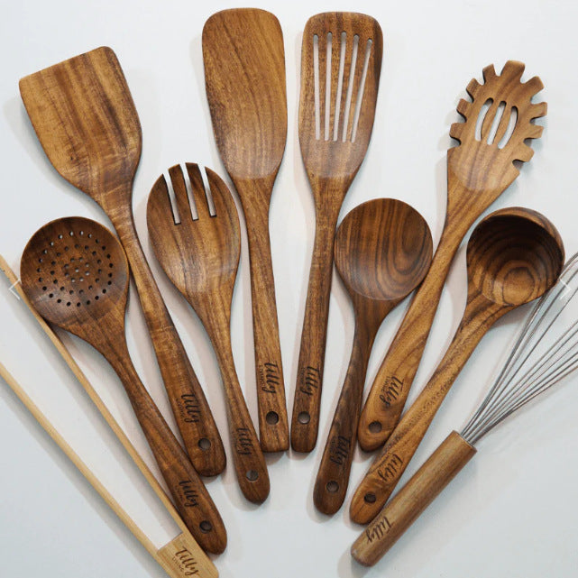 Teak Kitchenware Wooden Turner Long Handle Wooden Spatula Spatula