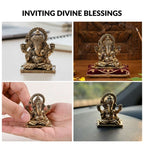 Pure Brass Vighnaharta Ganpati Idol With Gift Box 5cm Nestasia