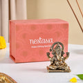 Pure Brass Vighnaharta Ganpati Idol With Gift Box 5cm Nestasia