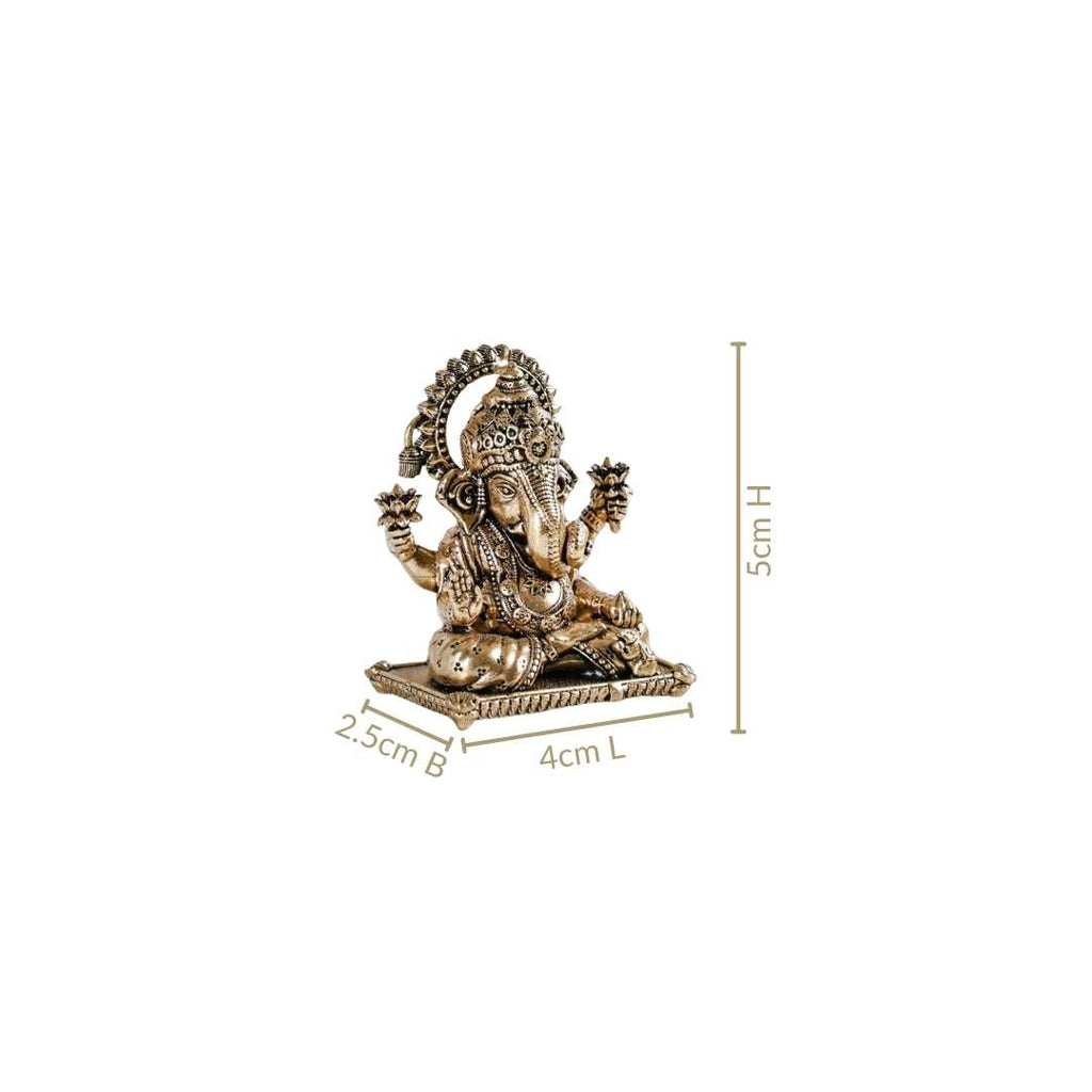Pure Brass Vighnaharta Ganpati Idol With Gift Box 5cm Nestasia