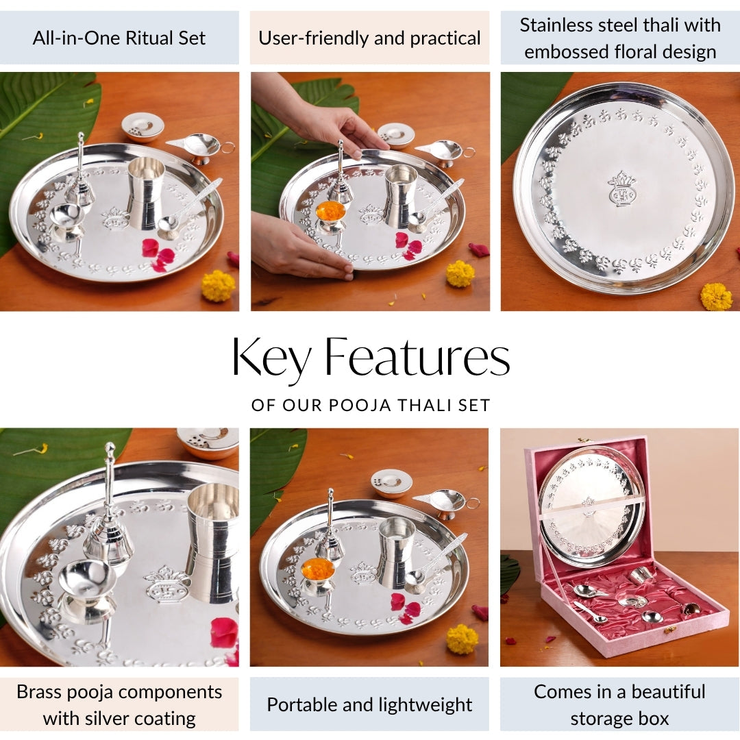 All In One Daily Aarti Pooja Thali Set Of 7 Nestasia