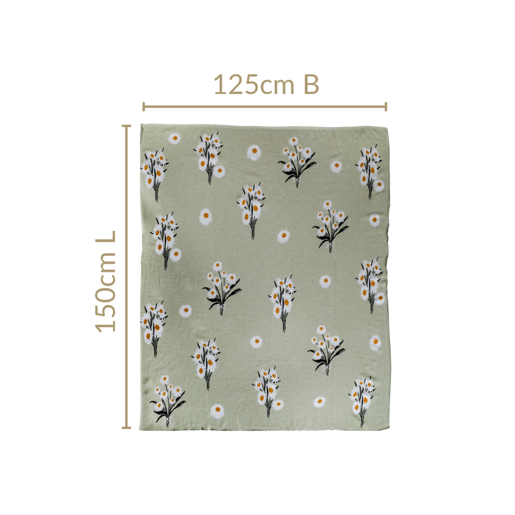 Daisy Delight Pure Cotton Throw Blanket Nestasia