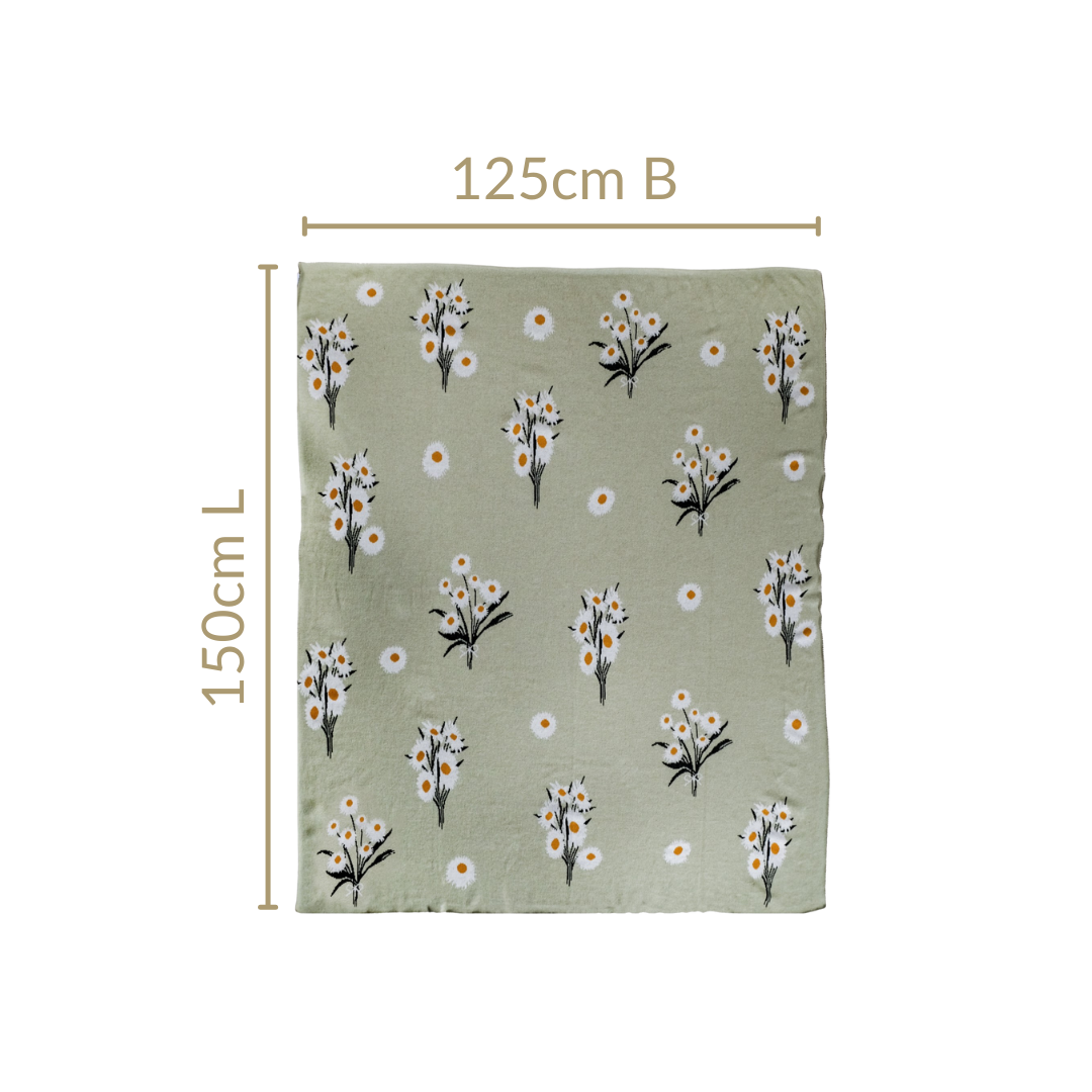 Daisy Delight Pure Cotton Throw Blanket Nestasia
