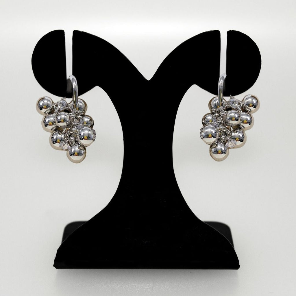 Dangling Beads Metallic Earrings Nestasia