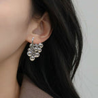 Dangling Beads Metallic Earrings Nestasia