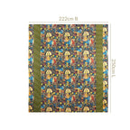 Frida Kahlo Inspired Quilted Cotton Bedcover 250x220cm Nestasia