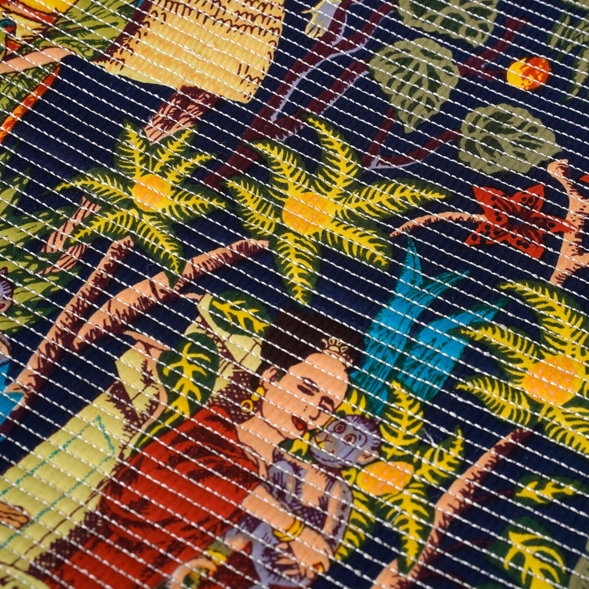Frida Kahlo Inspired Quilted Cotton Bedcover 250x220cm Nestasia