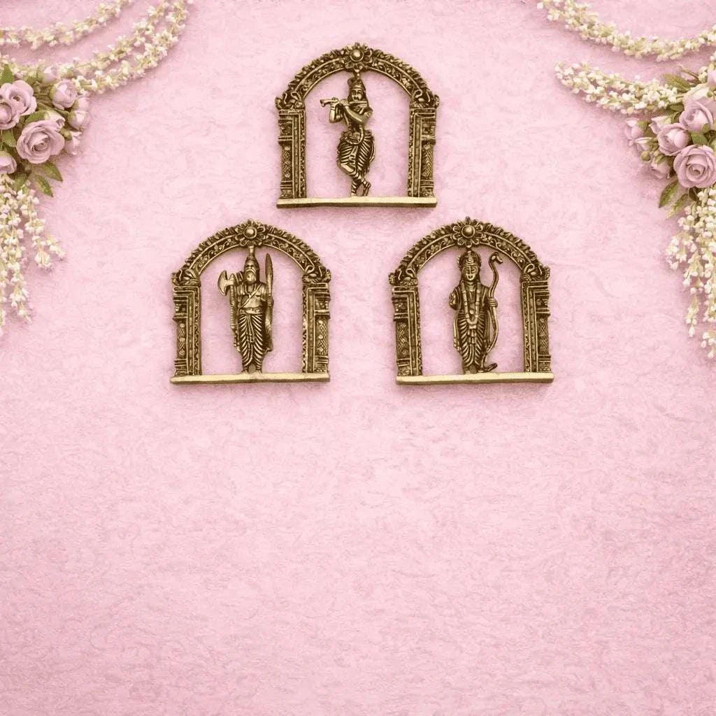 Brass Dashavatara Wall Hanging Plates Set (6 Inch) Vedansh Craft