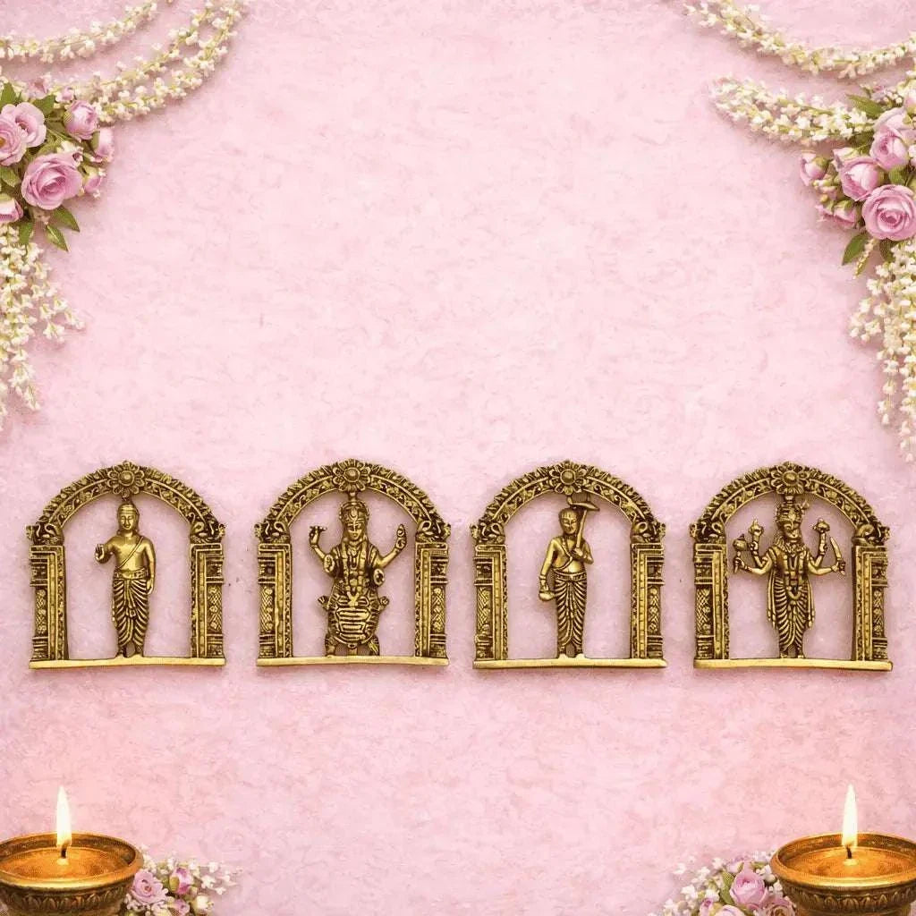 Brass Dashavatara Wall Hanging Plates Set (6 Inch) Vedansh Craft
