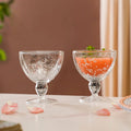 Shimmering Double Wall Stemmed Glass Goblet Set Of 2 250ml Nestasia