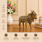Brass Dhokra Standing Nandi Idol (7 Inch) Vedansh Craft