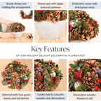 Holiday Delight Decorative Flower Pot Nestasia