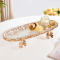 Ornate Metal Glass Decorative Boat Tray Nestasia