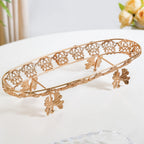 Ornate Metal Glass Decorative Boat Tray Nestasia