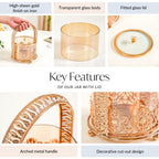 Decorative Glass Candy Jar With Handle And Lid Nestasia