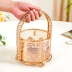 Decorative Glass Candy Jar With Handle And Lid Nestasia