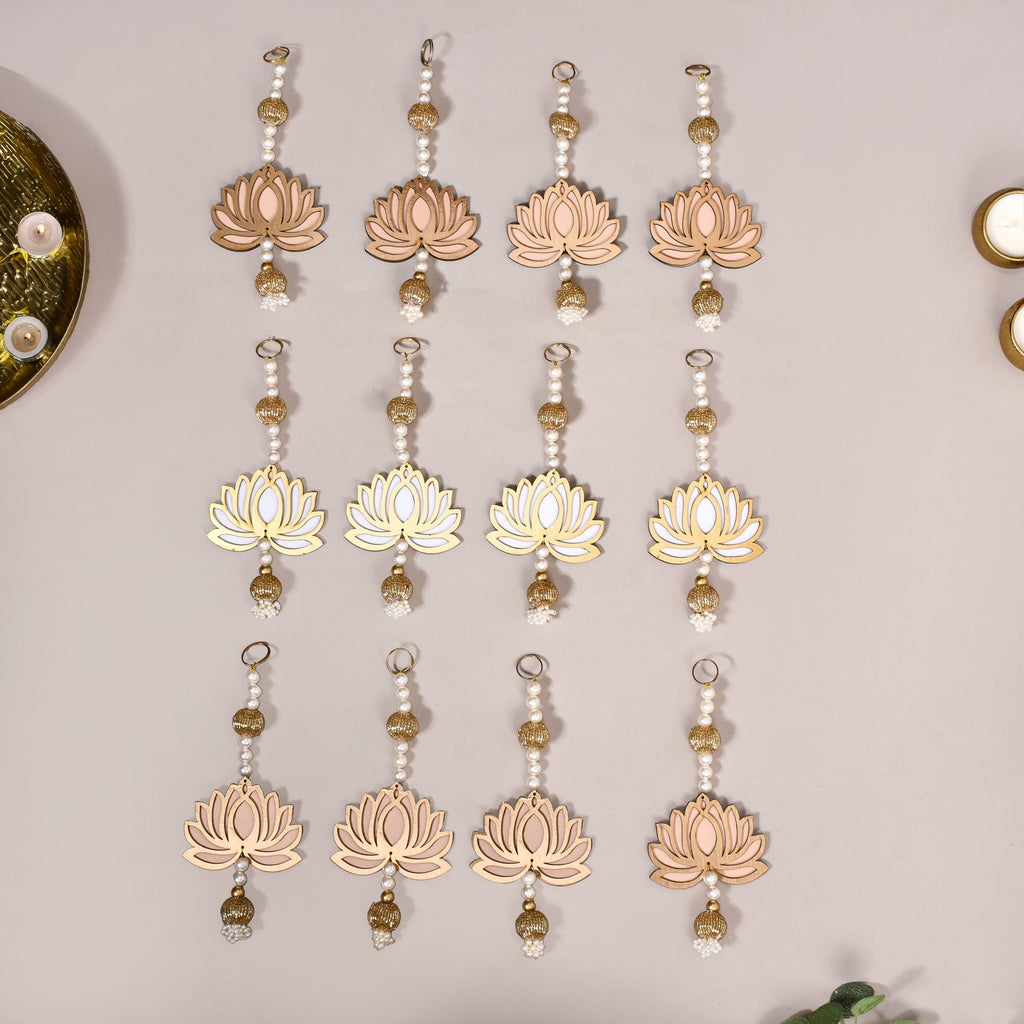 Decorative Lotus Wall Hangings Set Of 12 Nestasia