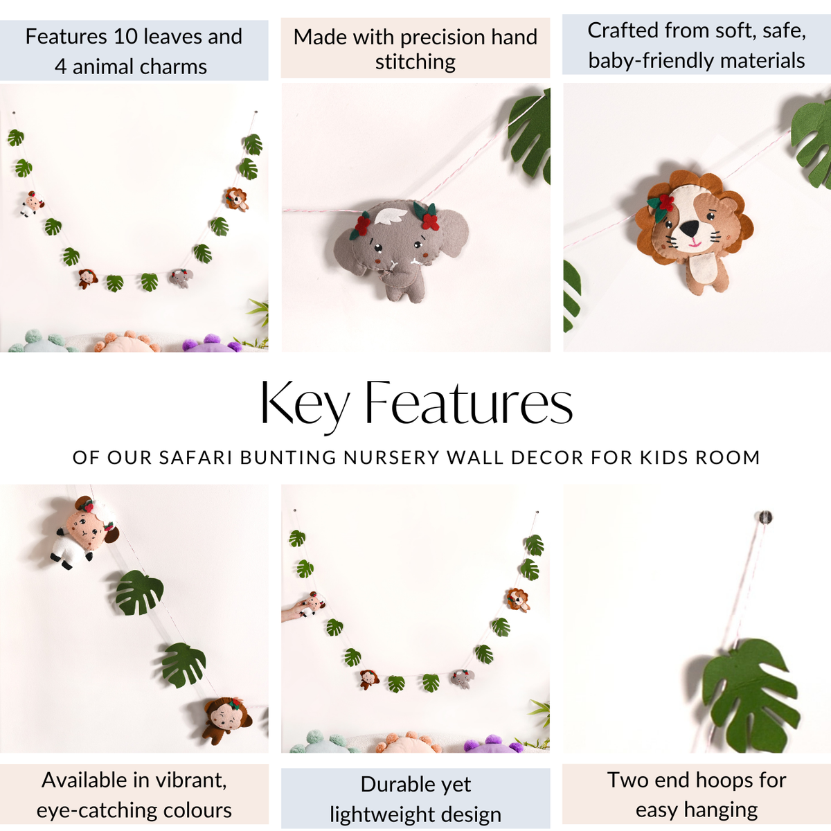 Safari Bunting Nursery Wall Decor For Kids Room Nestasia