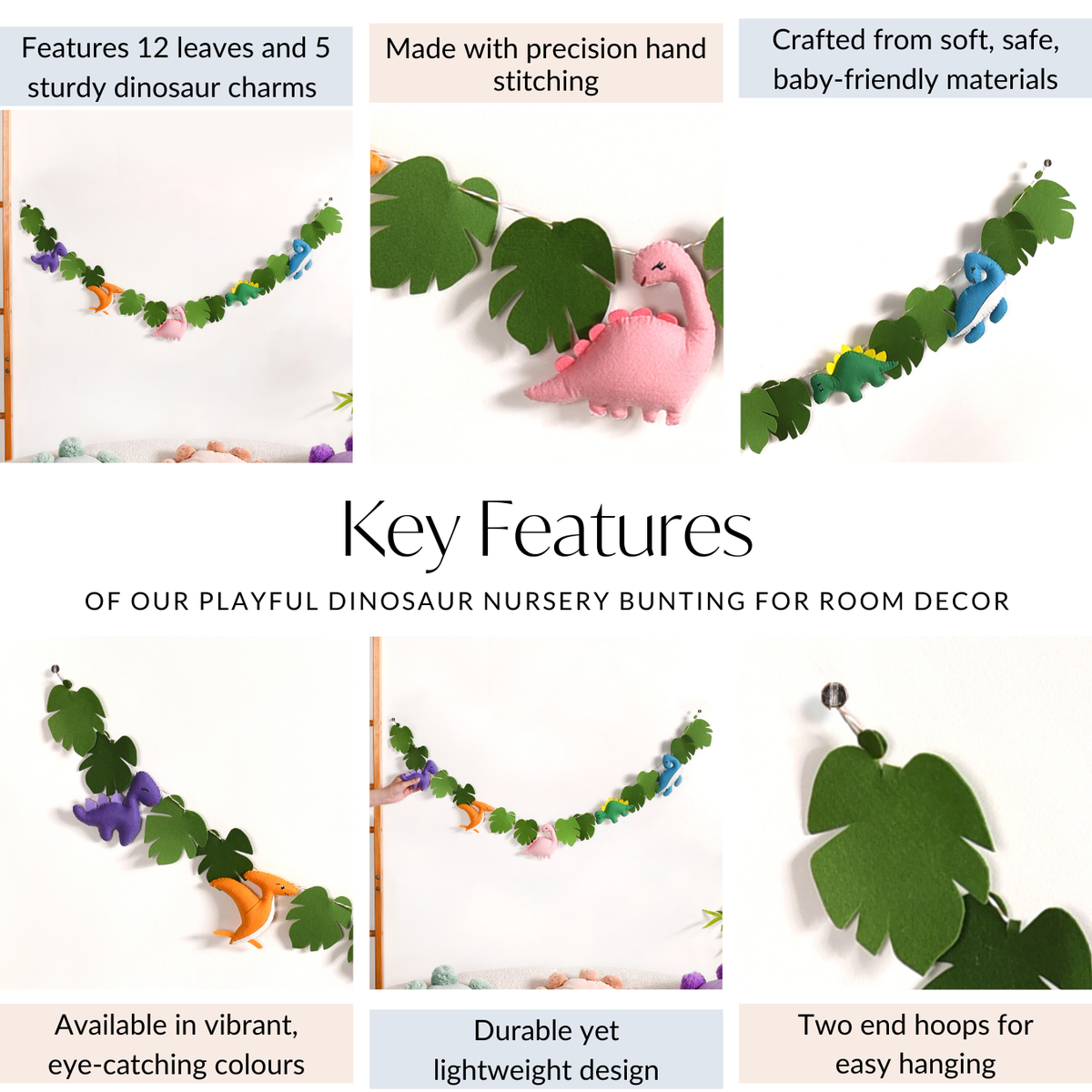 Playful Dinosaur Nursery Bunting For Room Decor Nestasia