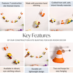 Construction Site Bunting For Kids Room Decor Nestasia