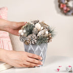 Frosty Pine Cones Dried Flower Pot Nestasia