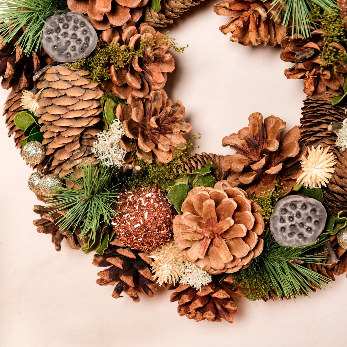Evergreen Pine Cones Ecofriendly Decor Wreath Nestasia