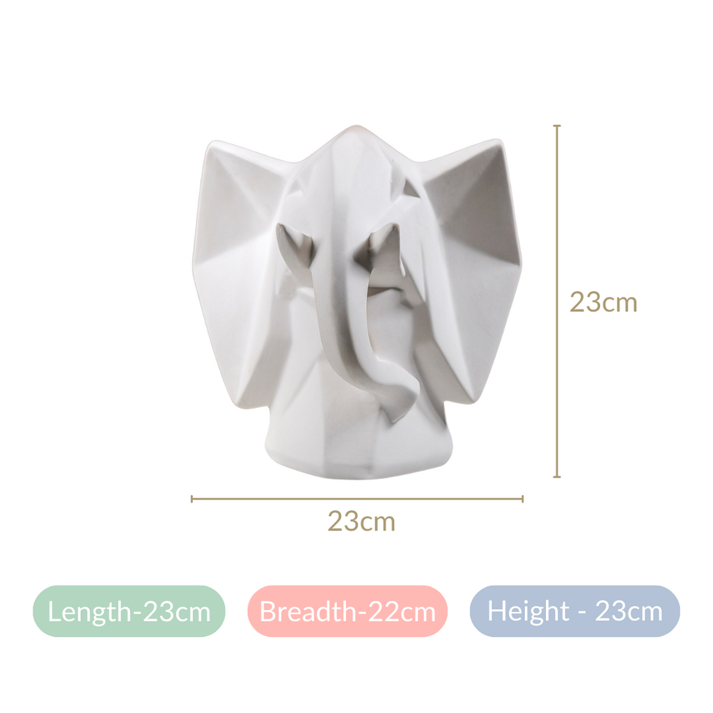 Contemporary Elephant Bust Ceramic Sculpture Nestasia